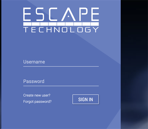 Login in portal for Escape Portal asking for username and password